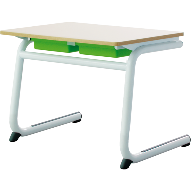 Tafel Steady, blad met PP-rand 70x50 cm, met 1 kunststof lade 1-moduul