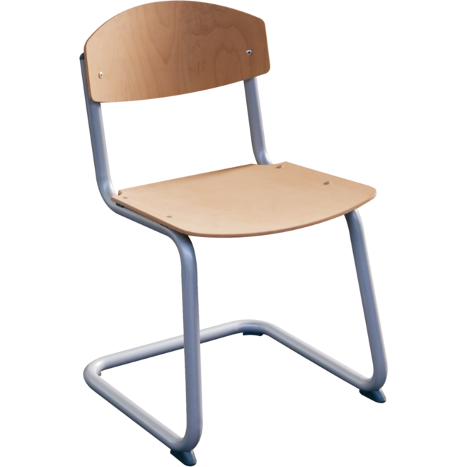 Leerl. stoel Steady slee-model B2 t/m F6 licht Ahorn rug + zitting