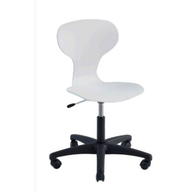 Werkstoel Gripz, kunststof kuip L, H.I. 40,5-53 cm, zwart onderstel