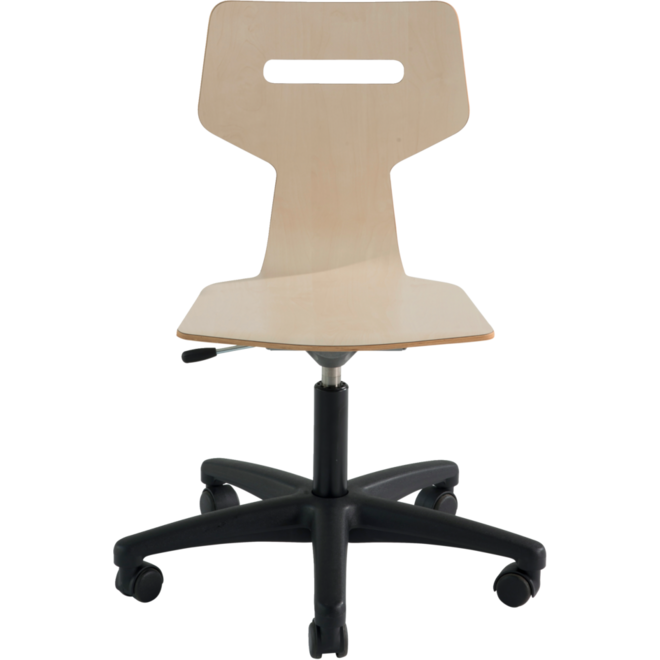 Werkstoel Gripz, CPL kuip, H.I. 40,5-53 cm, zwart onderstel zachte wielen