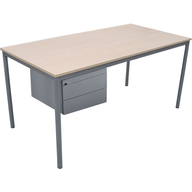 Docentenbureau Rondo 140x70 cm, blad kunststof PP-rand, 2  laden A6