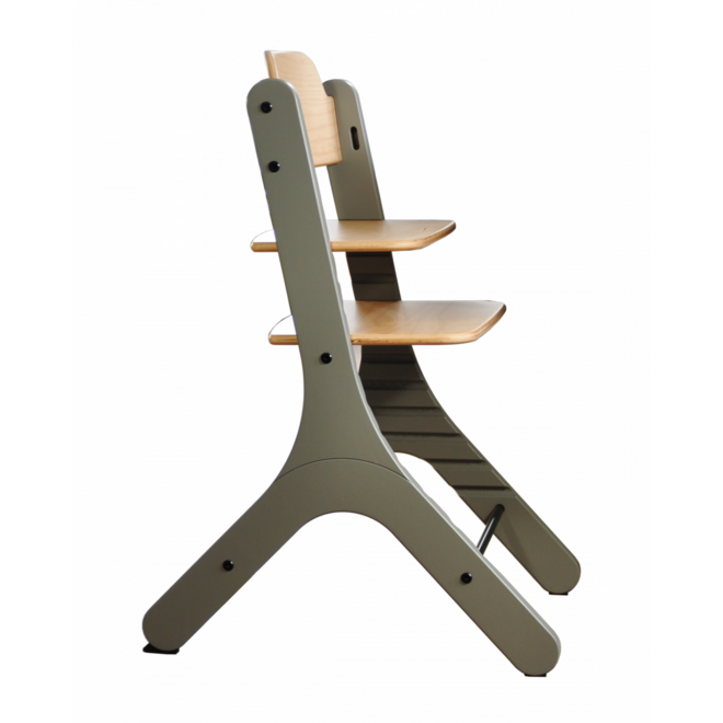 Meegroeistoel Dapper blank/grijs RAL 7037 incl. babybeugel standaard