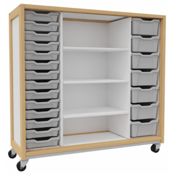 Kast 440 serie wit, 3 legplanken 14 laden van 7 cm en 7 van 15 cm