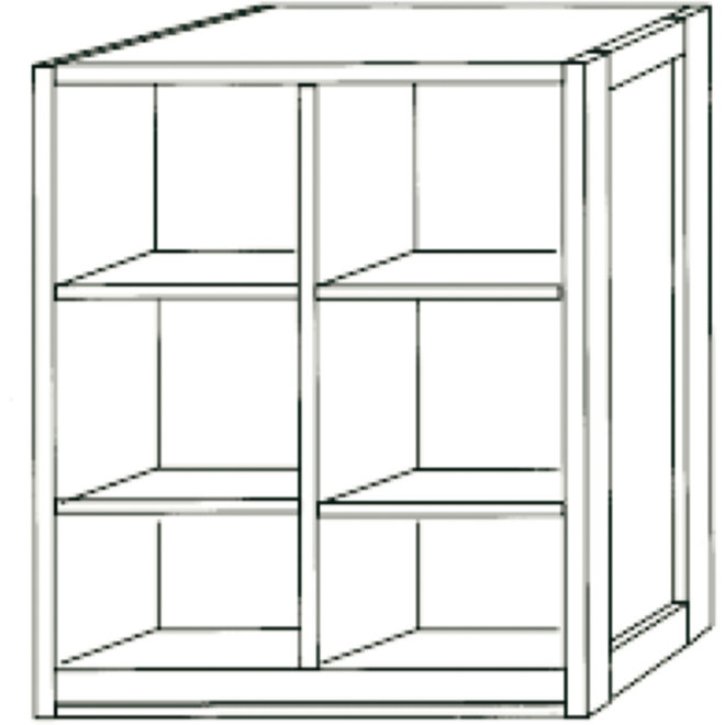 Kast 307 serie wit met 4 kwart legplanken
