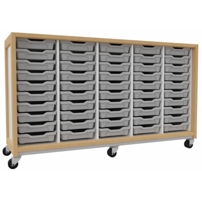 Kast 380 serie wit, 4 tussenpnl., en 50 laden 7 cm