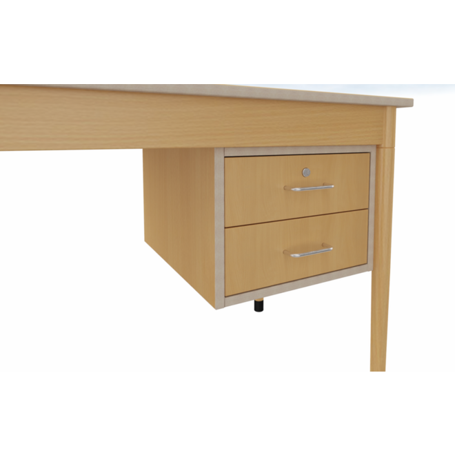 Docentenbureau 410 blad Ahorn, 120 x 60 cm met ladenblok