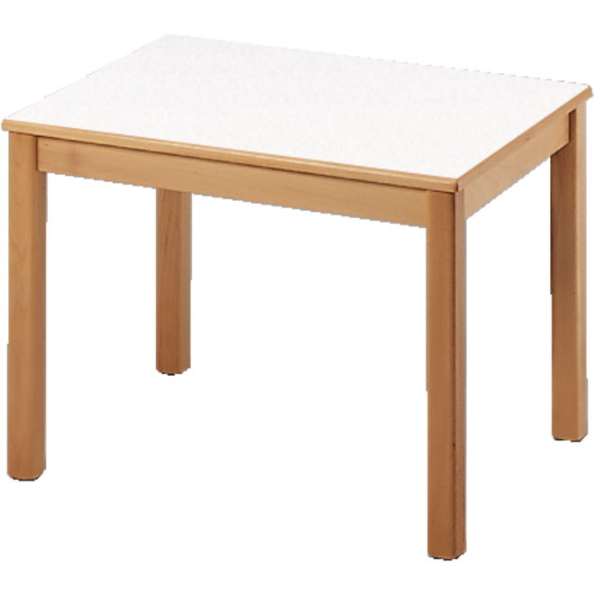 Tafel 70 × 50 cm, 53 cm hoog, wit blad