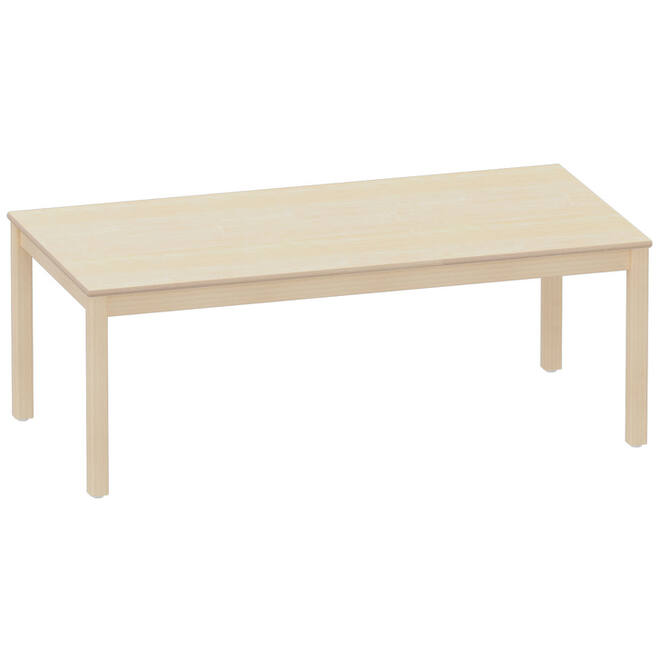 Groepstafel 140 × 70 cm, 53 cm hoog, ahorn blad
