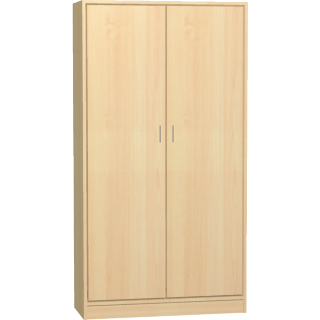 Hoge kast, beuken, 100 × 40 × 188 cm,  2 deuren, 4 legplanken