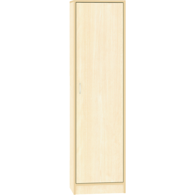 Hoge kast, ahorn, 51 x 40 x188 cm, 1 deur rechtsdraaiend, 4 legplanken