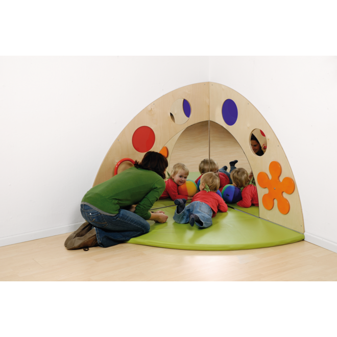 Spiegelhoek met elementen, 120 cm breed, 103 cm hoog