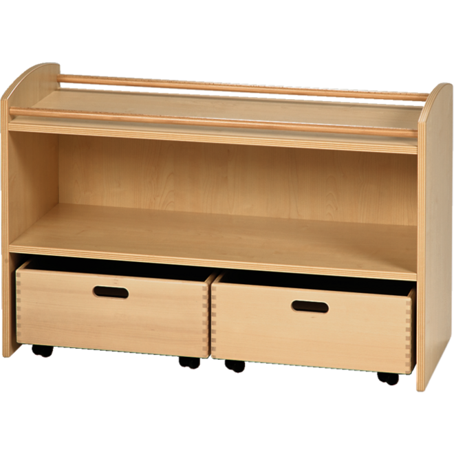 Kast Pamini voor rolbakken, 100 × 40 × 64 cm, Ahorn