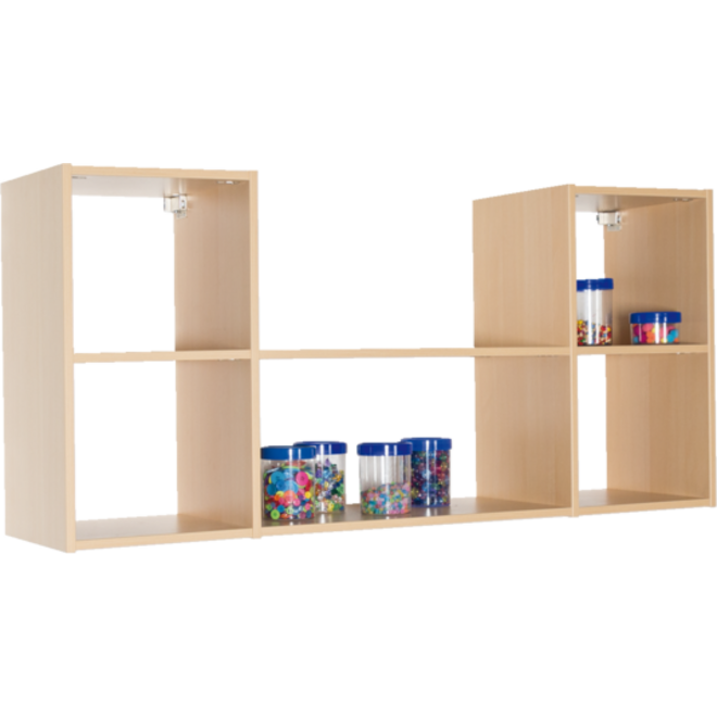 Wandhangkast 3, 5-vaks, 154 × 30 × 72 cm Ahorn