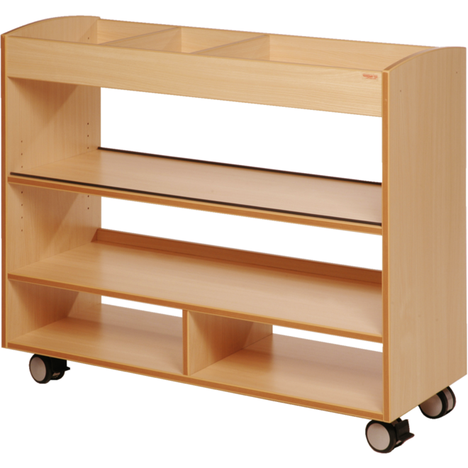 Materiaalwagen Lotte, 2 zijdig verrijdbaar , ahorn, 105 x 40 x 89 cm
