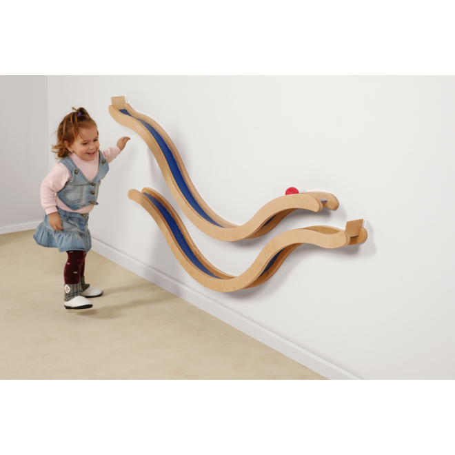 Wandkogelbaan 151 x 9 cm, set van 2