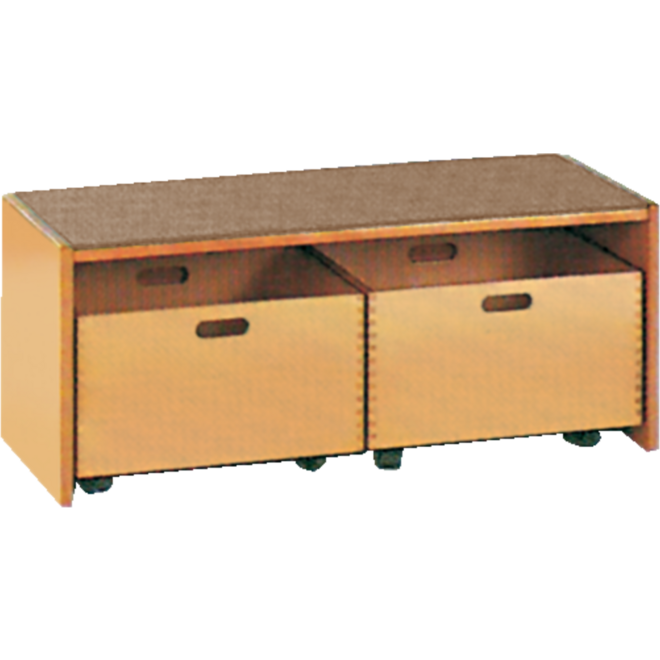Podiumelement recht 100 × 40 × 35 cm, beuken met Tretford bekleding