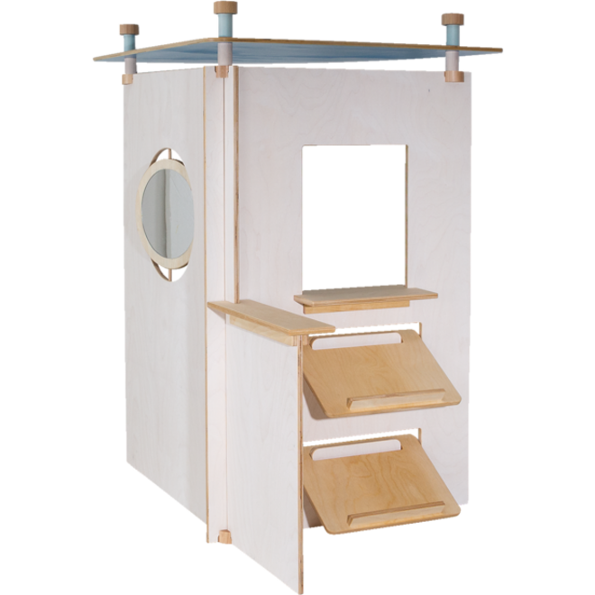 Speelwand Klax garderobe met spiegel, wit gebeitst (inclusief montage)