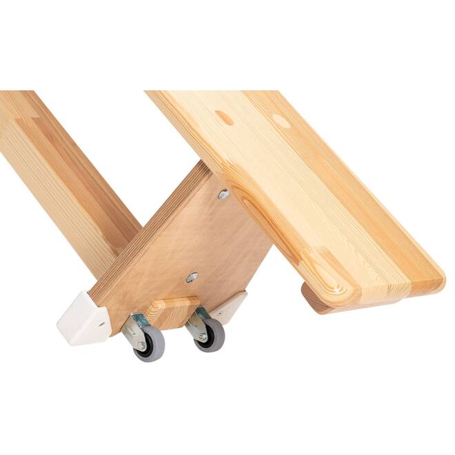 Gymbank breed met wielen, 300 x 28 cm, 35 cm hoog