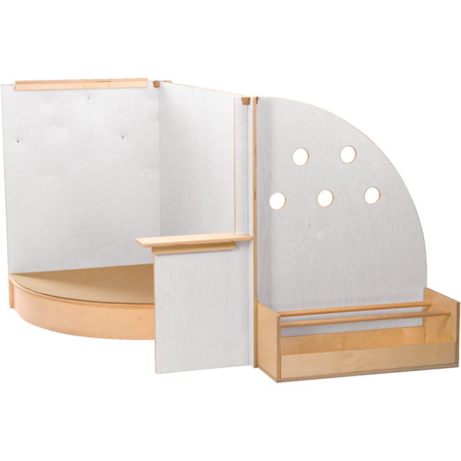 Kinderopvangspeelwand, rollenspel, 129 x 143,5 x 101,5 cm, berkenmultiplex