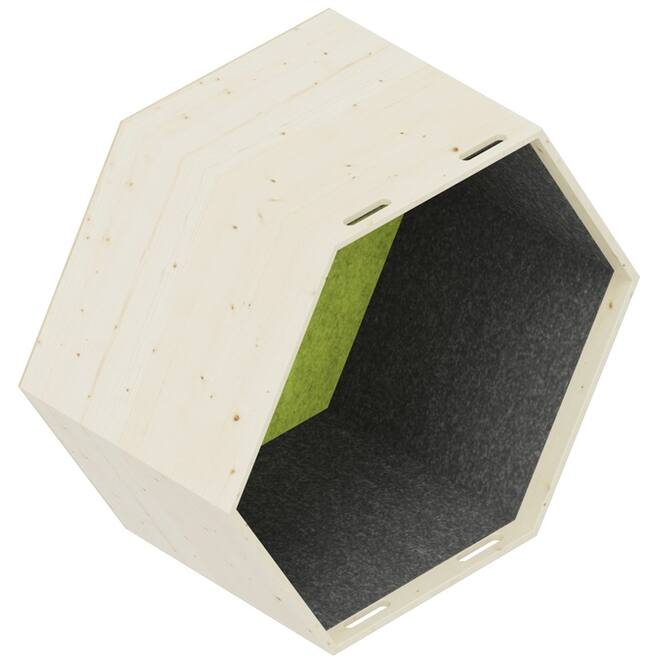 Lernwabe® Flip hele honingraat maat M, kant grijs, achterw lichtgroen