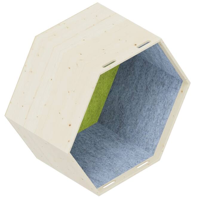 Lernwabe® Flip hele honingraat maat M, kant grijs, achterw lichtgroen