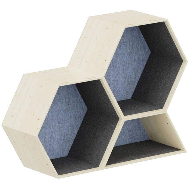 Lernwabe® Flip Set M: 2 hele + 1 halve honingraat M, grijs/lichtgroen