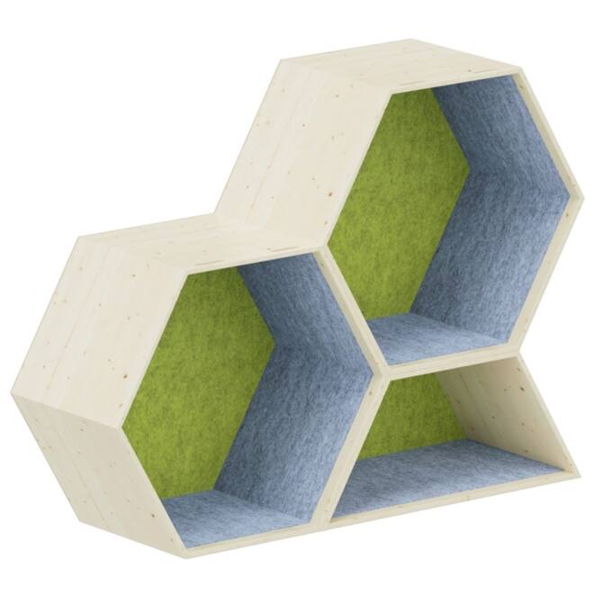 Lernwabe® Flip Set M: 2 hele + 1 halve honingraat M, grijs/lichtgroen