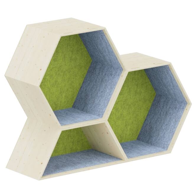 Lernwabe® Flip Set M: 2 hele + 1 halve honingraat M, grijs/lichtgroen