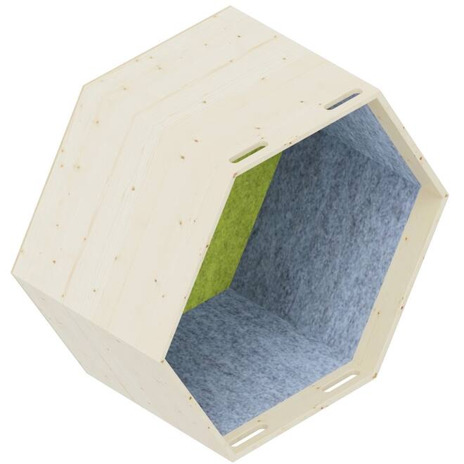 Lernwabe® Flip Hele honingraat S, zijkanten grijs, achterw lichtgroen