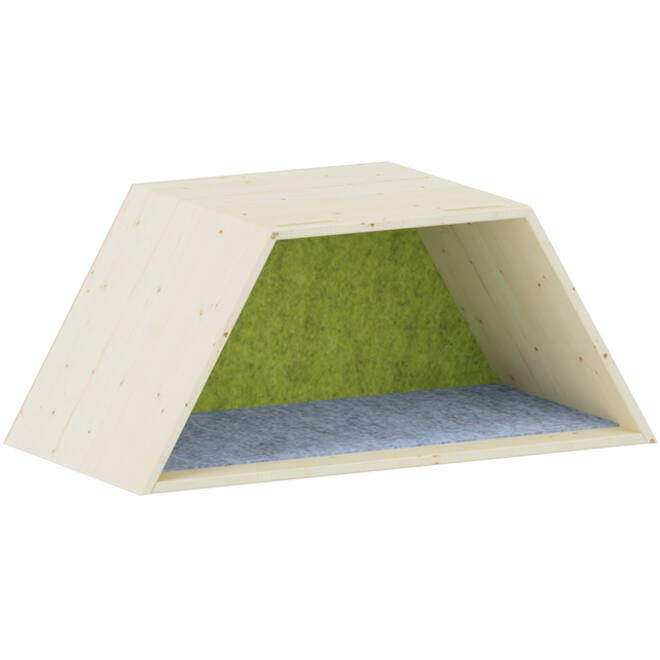 Lernwabe® Flip halve honingraat S, bodem grijs, achterwand lichtgroen