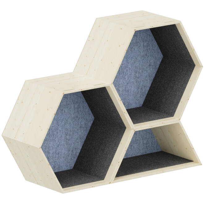 Lernwabe® Flip set S: 2 hele + 1 halve honingraat S, grijs/lichtgroen