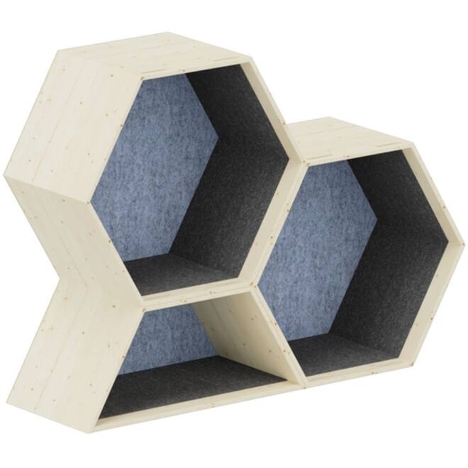 Lernwabe® Flip set S: 2 hele + 1 halve honingraat S, grijs/lichtgroen