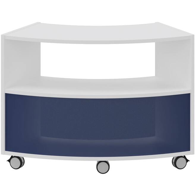 Boogkast zesde cirkel wit | achterwand aan de buitenkant blauw