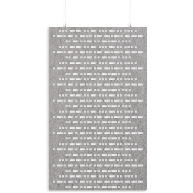 Akoestisch PET-vilt hangend scheidingsscherm, lichtgrijs, 200x120 cm