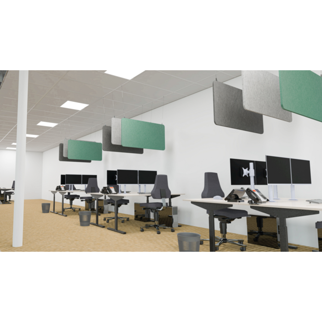 Akoestisch PET-vilt rechthoekig plafondpaneel, lichtgrijs,60x120 cm