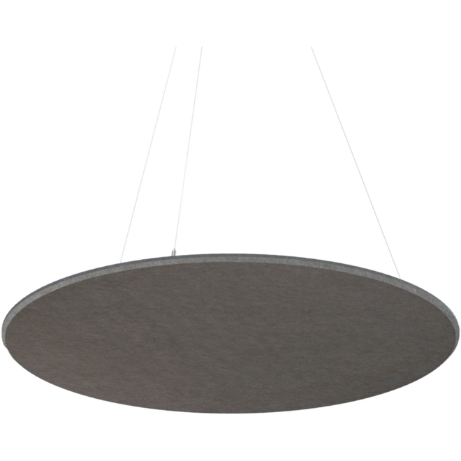 Akoestisch PET-vilt rond plafondpaneel, donkergrijs, Ø120 cm