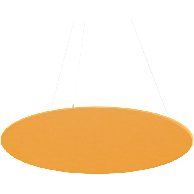 Akoestisch PET-vilt rond plafondpaneel, geel, Ø120 cm