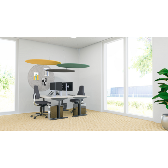 Akoestisch PET-vilt rond plafondpaneel, lichtgrijs,Ø120 cm