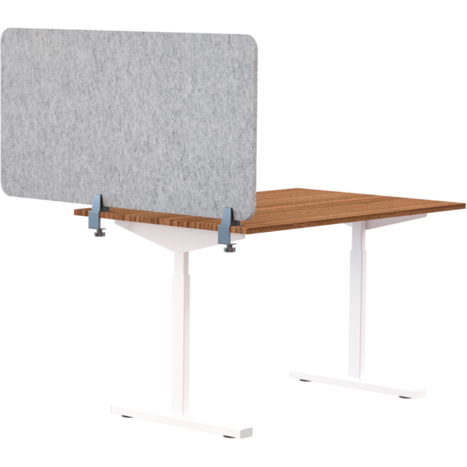 Akoestisch PET-vilt scheidingsscherm bureau, lichtgrijs, 60x120 cm