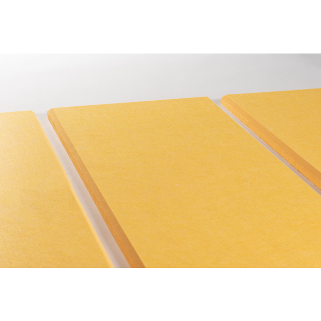 Akoestische PET-vilt wandpanelen, set4, geel, 30x120 cm