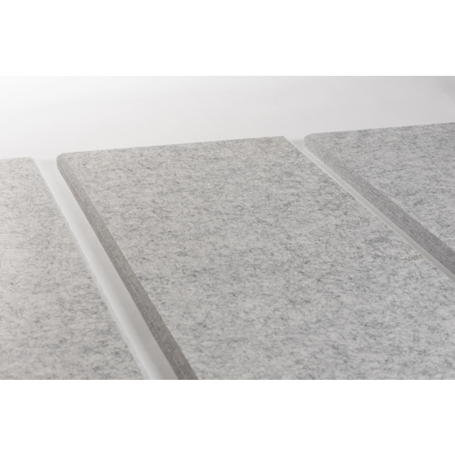 Akoestische PET-vilt wandpanelen, set4, lichtgrijs, 30x120 cm