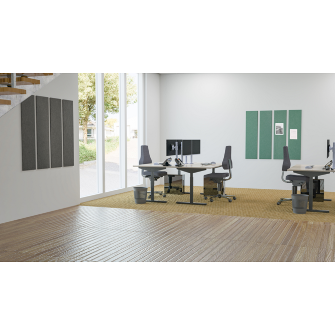Akoestische PET-vilt wandpanelen, set4, petrol groen, 30x120 cm
