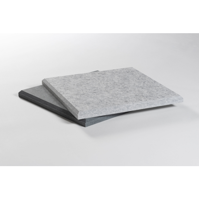 Akoestische PET-vilt wandtegels, set12, combi set grijs, 30x30 cm
