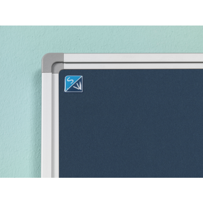 Prikbord Softline profiel 16mm, bulletin blauw, 120x180 cm