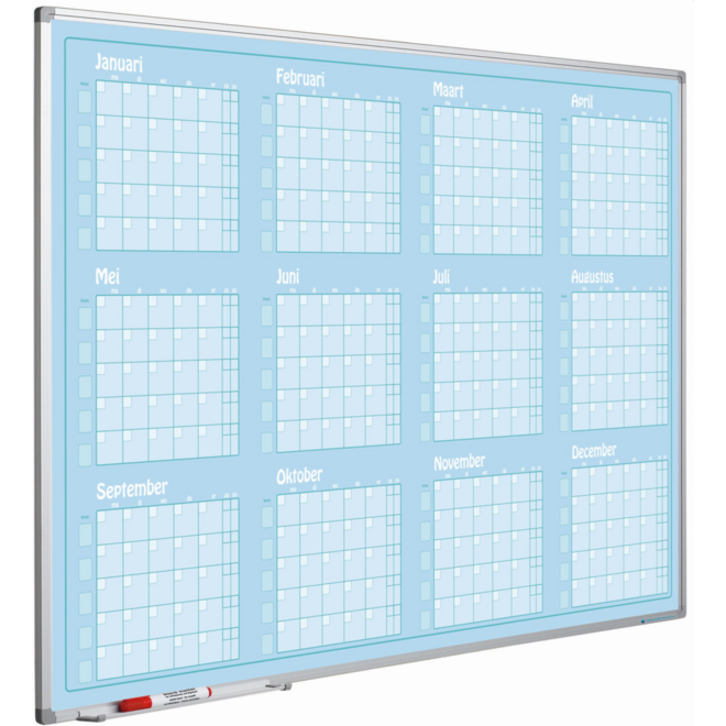 Jaarplanner blauw, Softline profiel, Jan- Dec, NL, 90x120 cm