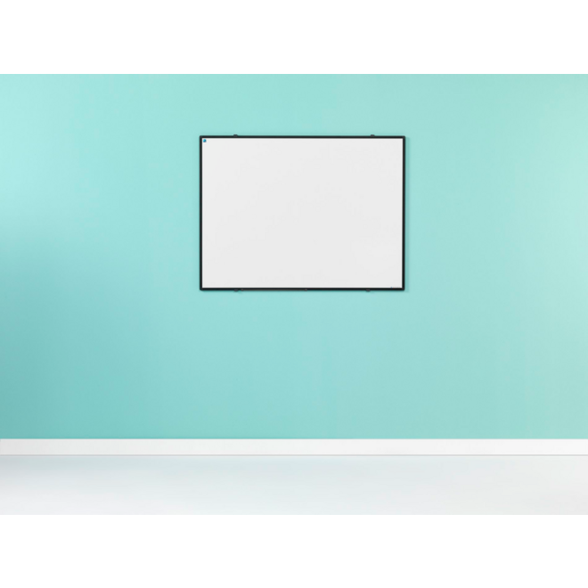 Whiteboard, wit emaille, Softline 8 mm - zwart profiel, 90x120 cm