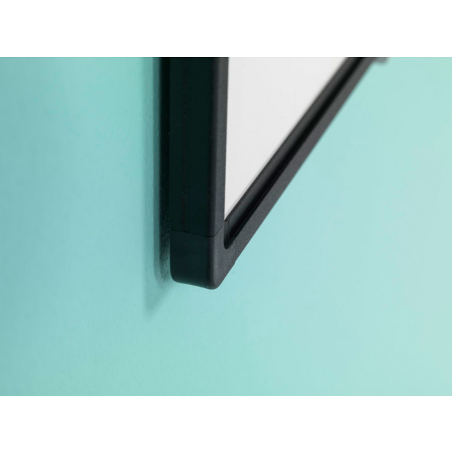 Whiteboard, wit emaille, Softline 8 mm - zwart profiel, 120x240 cm