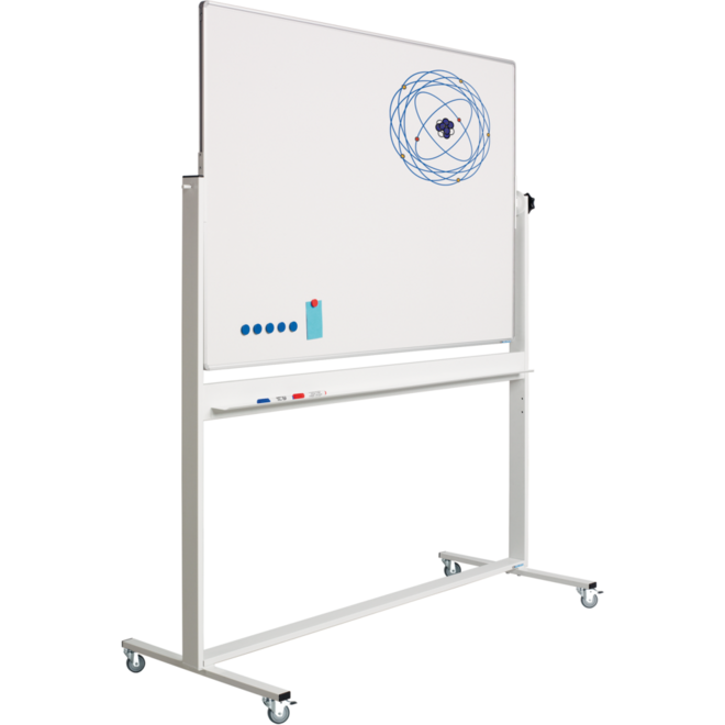 Kantelbord RC10mm profiel, email wit/wit incl. solid onderstel 100x150