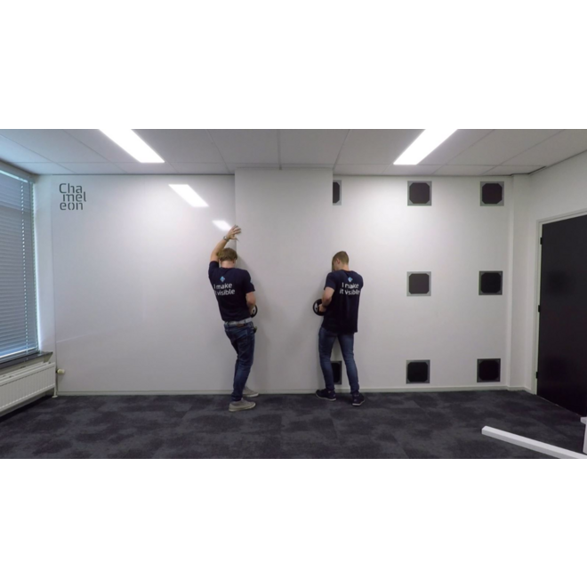 Whiteboard VisuWall met zwarte rand en afgeronde hoeken,  294 × 198 cm