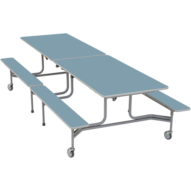 Rechthoekige tafel met banken, 307 x 70-75 x 150 cm (LxBxH)(vaste bank!)